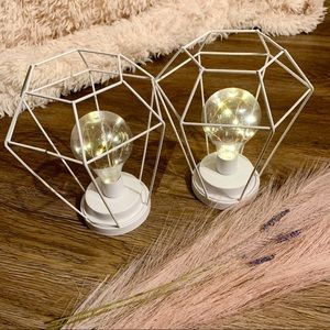 SOLD-Diamond Metal Cage Style Table Lamp